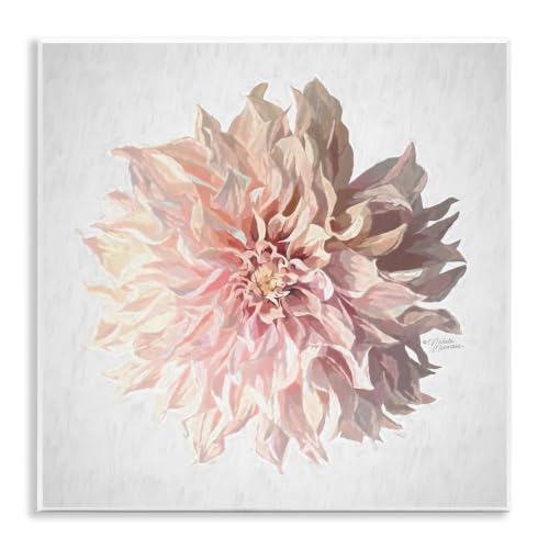 Abstract Dahlia Blossom Floral, 12 x 12 Inch Mounted Print on Wall Plaque