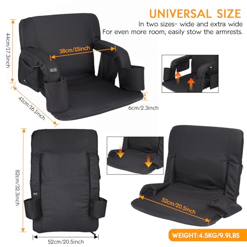 CAMULAND Heated Massage Stadium Seat with Back Support - Image 2