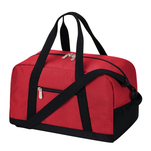 Small Gym Bag 14 inch lightweight Carry On Mini Duffel Bag for Travel Sport - Red 14inch Basic Gym Bag Red