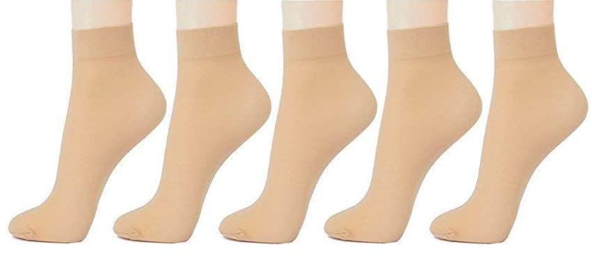 Ultra-Thin Transparent Nylon Summer Socks -Net solid plain socks for Womens/Girls/Mens & Boys indoor outdoor Socks (Color- Black and Skin/Nude)-image-4