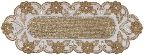 Elegant 36" Gold Beaded Table Runner – Handmade Decorative Beads Runner ...