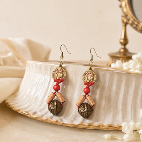 Image of Royal Queen & Empress Handcrafted Tribal Dhokra Earrings Collection for Women - Statement Ethnic Designs in Multiple Colours