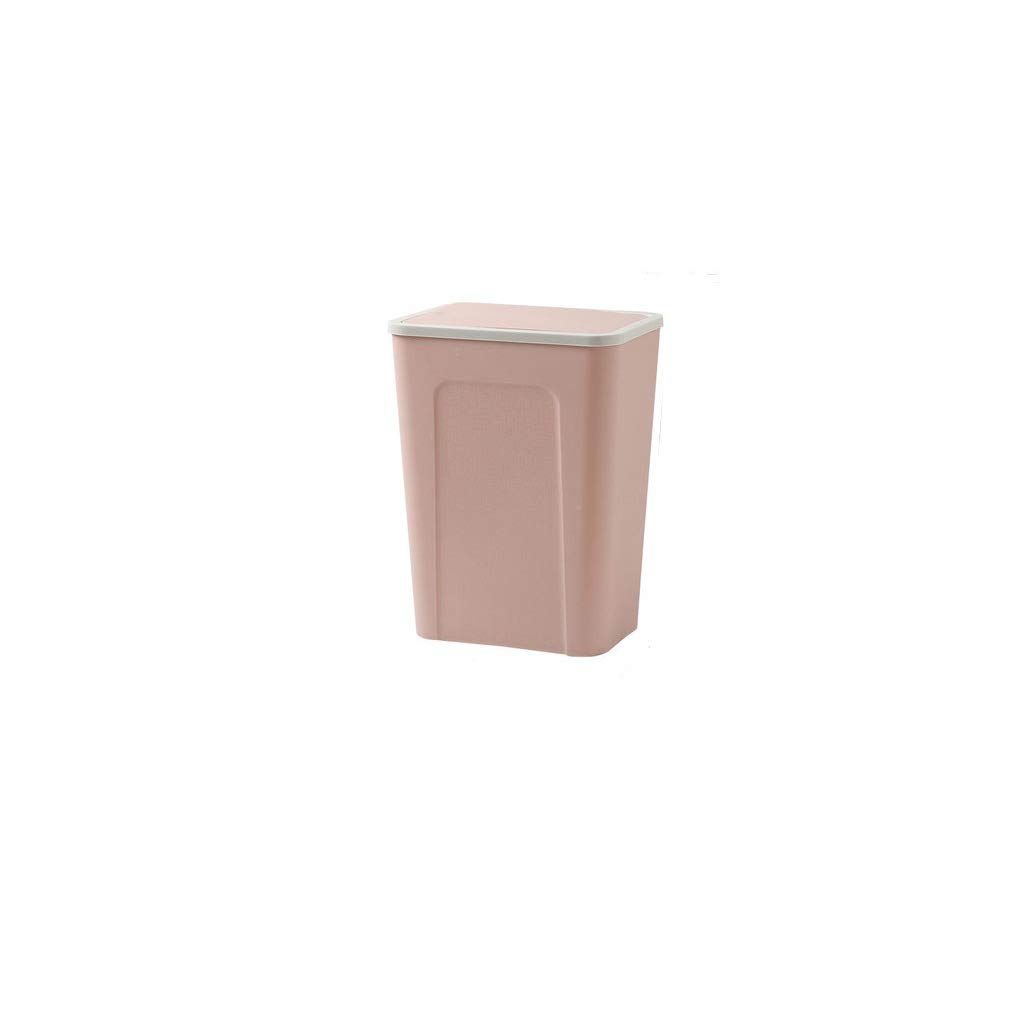 Petite corbeille à papier rose taille S et poubelle de cuisine plastique à couvercle