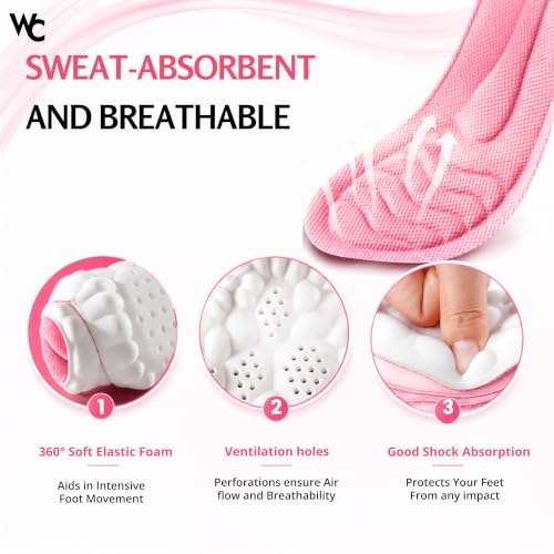 Image of WC Insole for Men & Women|Soft Cushion Arch Support|Heel Comfort|Pink