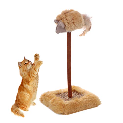 Balacoo – Penas para arranhadores de gatos, brinquedos de primavera, mouse com mola e suporte para g