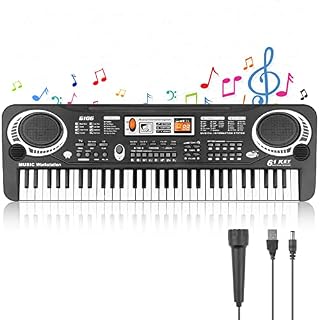 Clavier Piano 61 Touches, Musique Clavier avec Microphone Multi-Function Clavier Électronique de Piano Jouets Cadeau… - Les Beatles, Paul McCartney, John Lennon, RIngo Starr, George Harrison