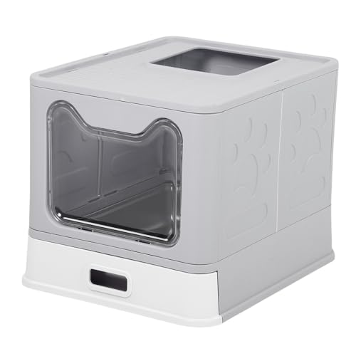 Caja de arena para gatos plegable de acero inoxidable