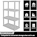 Oskar 4‑Tier Heavy‑Duty Plastic Storage Shelves – Tool‑Free, Interlocking Freestanding Shelving Unit – Space‑Saving Organizer for Garage, Kitchen, Laundry & Basement – Ventilated Black Shelves