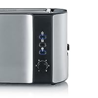 SEVERIN Automatik-Langschlitztoaster für 4 Toastscheiben, mit Brötchenaufsatz hochwertiger Edelstahl Toaster mit großen Röstkammern und 1.400 W Leistung, Edelstahl-gebürstet/schwarz, AT 2590 – Ansicht 7