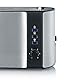 SEVERIN Automatik-Langschlitztoaster für 4 Toastscheiben, mit Brötchenaufsatz hochwertiger Edelstahl Toaster mit großen Röstkammern und 1.400 W Leistung, Edelstahl-gebürstet/schwarz, AT 2590