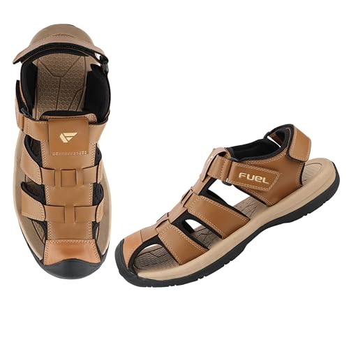 Image of FUEL Commando-1 Comfortable & Outdoor Men's Flexible Fisherman Sandals with Protective Toe Cap