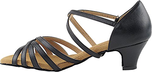 Very Fine Women's Ballroom Dance Shoes Salsa Latin Practice Shoes S9216EB Comfortable Dance Shoes 1.2" [Bundle of 5]4