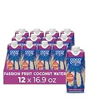 CocoGoods Co Single-Origin Natural Coconut Water with Fresh Passion Fruit Juice 16.9 fl. oz (Pack of 12)