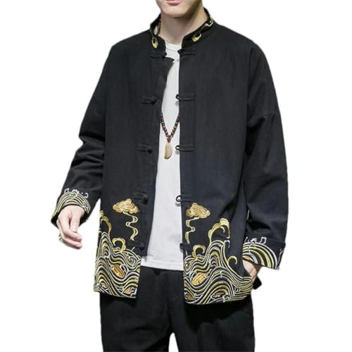Chemise lin homme ample col montant pour éviter la chaleur avec style