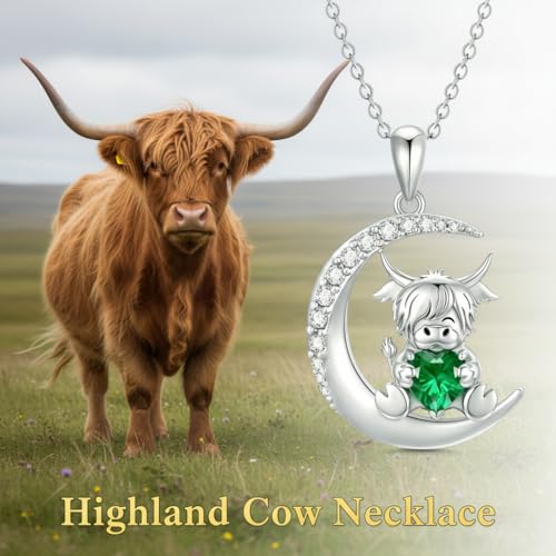 Image of PROESS Animal Birthstone Necklace 925 Sterling Silver Otter /Axolotl /Hippo /Elephant /Dachshund /Monkey /Red Panda Pendant Necklace Animal Birthstone Jewelry Gifts for Women