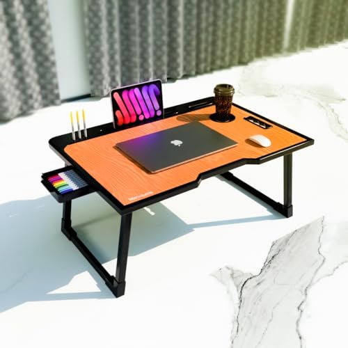 Image of Rellon Industries Study Table for Students Bed Table for Study Foldable Laptop Table Portable & Lightweight Mini Table Bed Reading Table,Laptop Stands, Laptop Desk (A2), Plastic