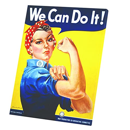 Tableau We Can Do It toile imprimée déco femme 60x78 cm