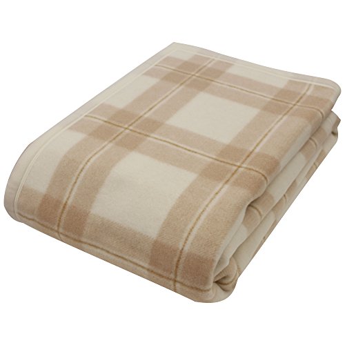 京都西川 毛布 メリノウール 洗える ウール100% 天然繊維 ピンク 大きなチェック柄 シングル 140×200 WWH1575