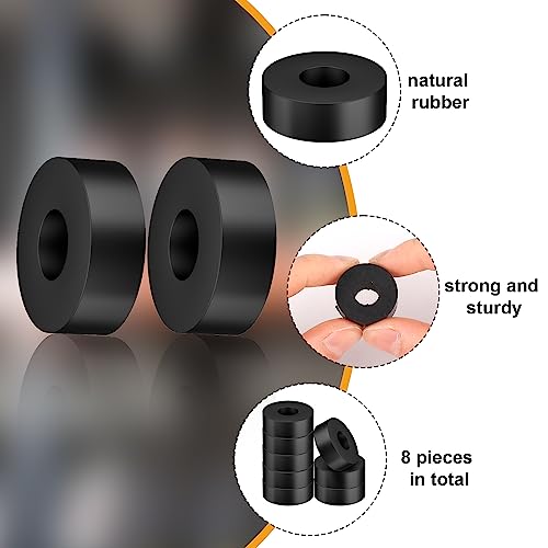 SAVITA 8st Gummi Unterlegscheiben Distanzhülsen, 2,5cm Außendurchmesser 1cm Innendurchmesser 1,2cm Dicke Gummi Abstandshalter Vibrationsdämpfungspads für Heim Autozubehör