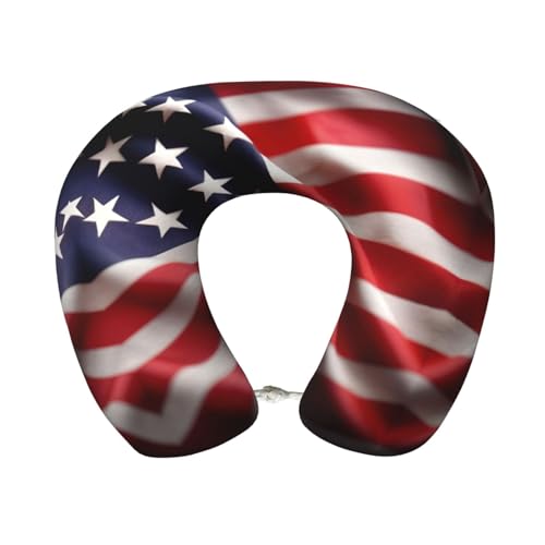 Almohada de viaje con diseño de bandera americana