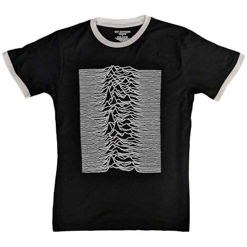 Joy Division Ringer T Shirt Unknown Pleasures Logo Official Unisex Black XL