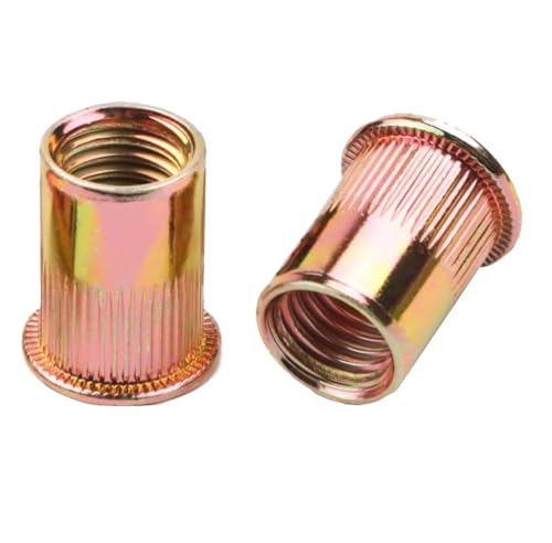 HXJDAM 120 Dadi per Rivetti M8 in Acciaio al Carbonio Zincato - Testa Piatta Rotonda, Filettatura Interna, Monofilettati Nutsert per Metallo e Plastica