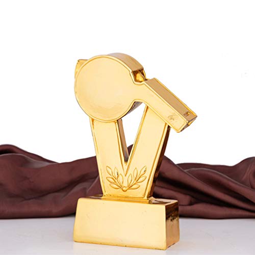 IMIKEYA Gold Award Troféus Golden Whistle Award Football árbitro estátua colecionáveis para festas c