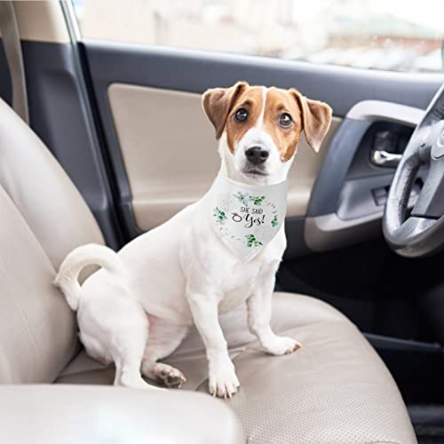 HACRAHO Hunde-Hochzeits-Bandana, 2 Stück Weiß My Humans Are Getting Married Dog Bandana She Said Yes Triangel-Hundebandana-Schal mit Blumenmuster für Hundeliebhaber-Geschenke
