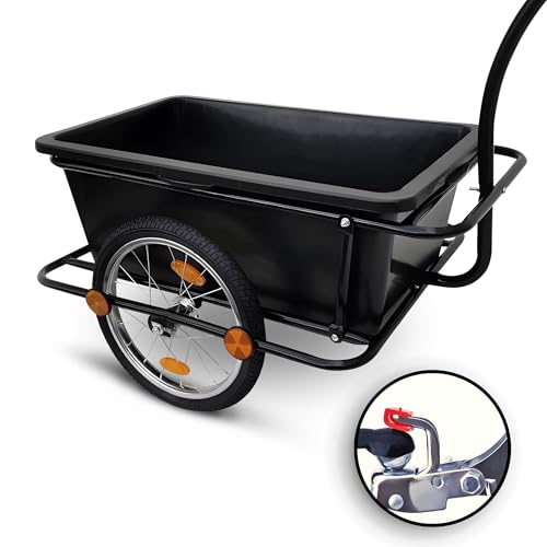 2in1 Fahrradanhänger Lastenanhänger Transportwagen Handwagen - Red Loon Transportanhänger BAC409 - abnehmbare 90 Liter Wanne - max. 80kg - Anhänger für 26-28' Fahrräder - Bollerwagen Handkarren