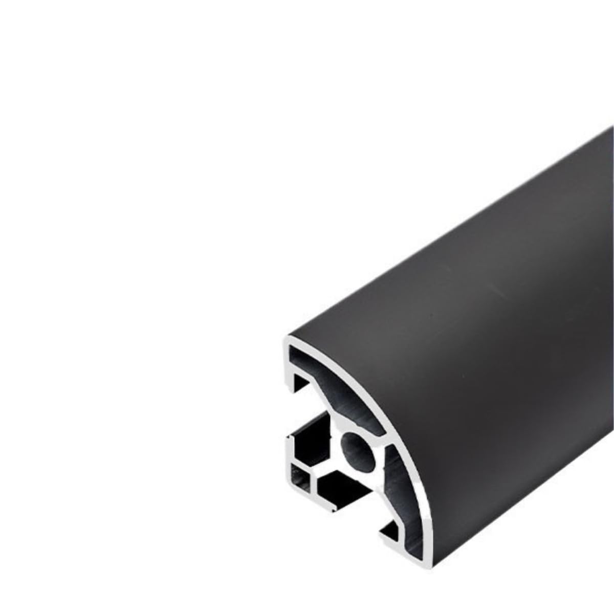 GTPBAO Telaio for binario ad arco 30x30mm, standard europeo, profilo in alluminio anodizzato 3030R, telaio for banco da lavoro, vetrina Binario estruso(Nero,650mm long)