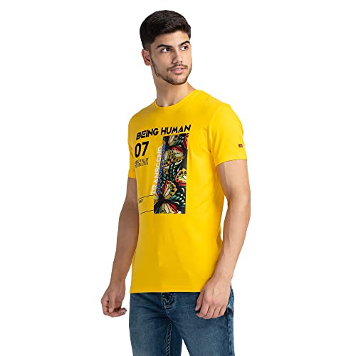 Image of Being Human Cactus Green Regular Fit Round Neck Men's T-Shirt Clothing