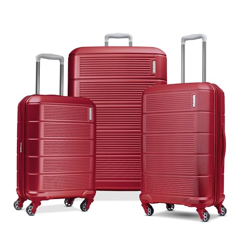 Image of American Tourister Stratum 2.0 Hardside Expandable Luggage with Spinners | Red | 3PC (CO /MED /LG)