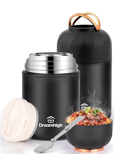 Dreamhigh® Thermobehälter für Essen 550 ml, Edelstahl Warmhaltebehälter Essen mit Griff,...