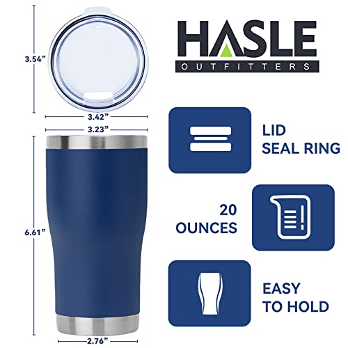 Image of HASLE OUTFITTERS 20 oz Tumbler Bulk, Stainless Steel Tumblers with Lid, Vacuum Insulated Tumbler, Double Wall Powder Coated Cup, coffee mugs, Navy Blue, 12 Pack