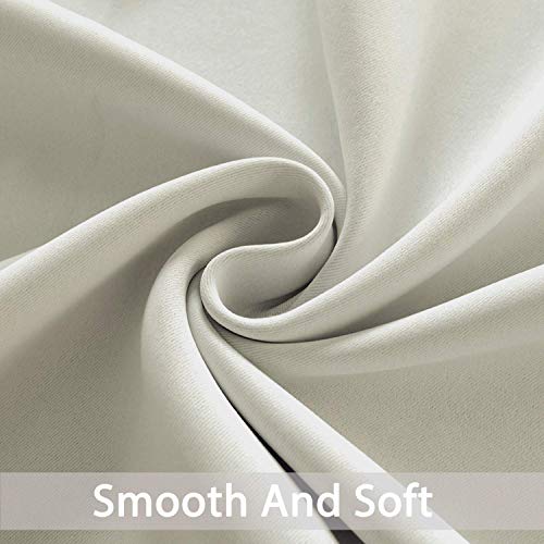 Yakamok Blackout Curtains Room Darkening Thermal Insulated Grommet top Window Curtains for Living Room, 52 x 72 Inch, Light Beige, Set of 2