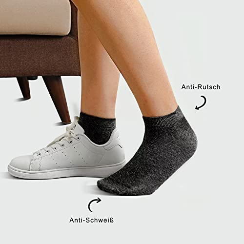 YouShow Sneaker Socken Herren Damen 10 Paar Kurze Halbsocken Quarter Baumwolle Unisex(Dunkelgrau 43-46 4