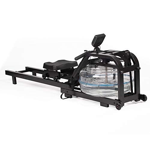Vilobos Water Rowing Machine Sturdy Steel Frame Rower with Water Resistance Adjustable LCD Monitor for Calories Burned Sports Exercise Equipment in Home Gym