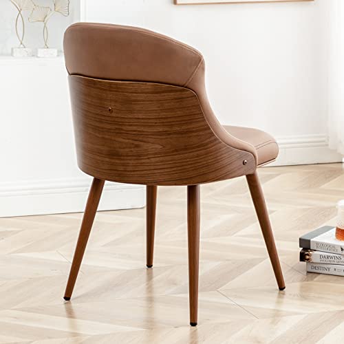 Allfonis Dining Chairs Modern Style Indoor Kitchen Chair, Comfortable Living Room Chairs With Metal Legs, Upholstered Chairs 1 Pcs, Brown… #TOP5