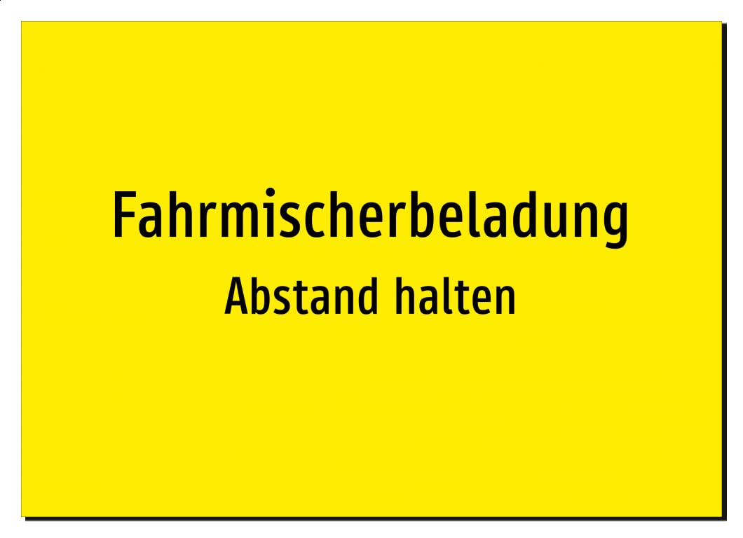 36804-DE-T-09 | Fahrmischerbeladung - Abstand halten | Aluminiumschild A2, 594 x 420mm | nur Text, ohne Symbolgrafik