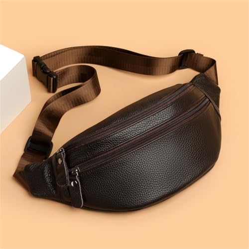 Image of Leather Chest Bag for Women, Crossbody Belt Bag Fanny Pack Purse Fashionable Waist Bags Handbag for Everyday Use Trip Walking Hiking