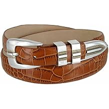 S5349 Vincente Genuine Full-Grain Cowhide Leather Dress Belt 1-1/8"30mm taper down to 1"25mm wide
