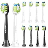 Brightdeal Cabezales de Repuesto compatible con Philips Sonicare, 10 Cabezales de Recambio para Sonicare DiamondClean, ProtectiveClean, HealthyWhite, EasyClean - 5 Negro, 5 Blanco