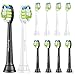 Brightdeal Têtes de Brosse à Dents pour Philips Sonicare Électrique-10 Pièces Brossettes Compatible avec Sonicare, FlexCare, ProtectiveClean, HealthyWhite 5 Noir, 5 Blanc