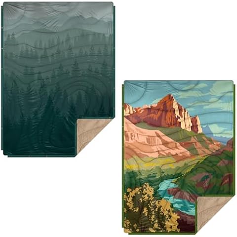 KawaGebo Kamp Campng Blanket Sherpa - Outdoor Blanket Waterproof, Warm Blanket for Camping, Picnic, Outdoors, Travel, Stadium, Festivals, Beach, Hammock Camp Blanket 56"x 78" Machine Washable, DWR Cover