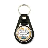 Porte clés homme, simili cuir noir, pour le plus chouette moniteur d'auto école, cadeaux fun, texte personnalisable, plaisir d'offrir