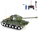 ele ELEOPTION Remote Control RC Tank with Rotating Turret and Sound Tank Toy Gift for Kids Boys Girls 3-8 Years Army Tanks Military Vehicles Toys