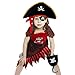 Byfirty 5pcs Pirate Costume Kids Girls Pirate Costumes Halloween Pirates Dress Up Accessories for Kids Gift