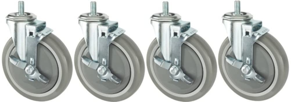 AvteqHDC-6 Heavy Duty Casters for use with GM/GMP/GMX/TPM Series, RPS-500, RPS-800, RPS-1000 and D-TPC-S/L Carts; 1/2" x 13mm Thread; 250 Pound Weight Capacity Per Caster