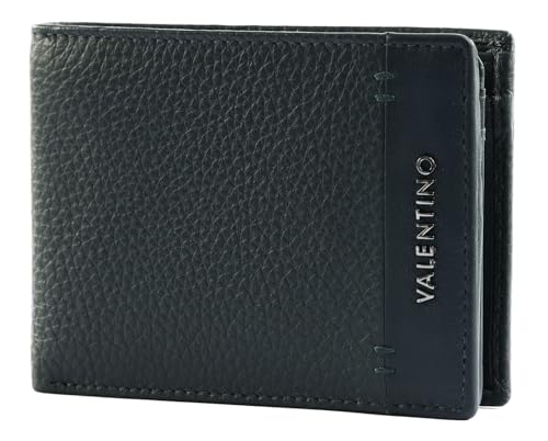 Porte-monnaie Estro Valentino Cuir - Portefeuille bleu marine zippé avec fentes cartes bancaires