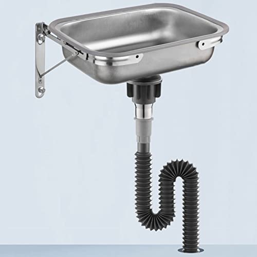 ウォールマウントステンレススチールシンクミニシングルボウルシンク、商業用手洗い洗面台小さなシンク、バスルーム容器シンクバスルームランドリータブ洗面台シンク、レストランバーRVバスルームガレージ用